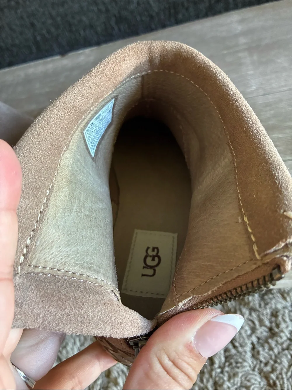 Women’s UGG Varney Tan Suede Ankle Boots Moccasins